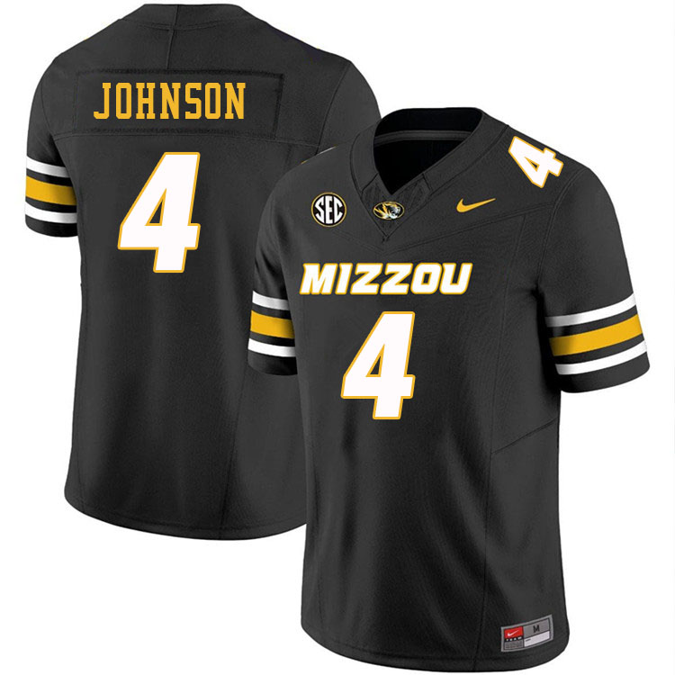 Men #4 Tre'Vez Johnson Missouri Tigers College Football Jerseys Stitched-Black